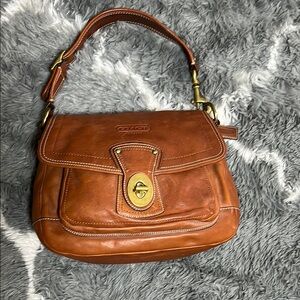 Coach Tan Leather Shoulder Bag